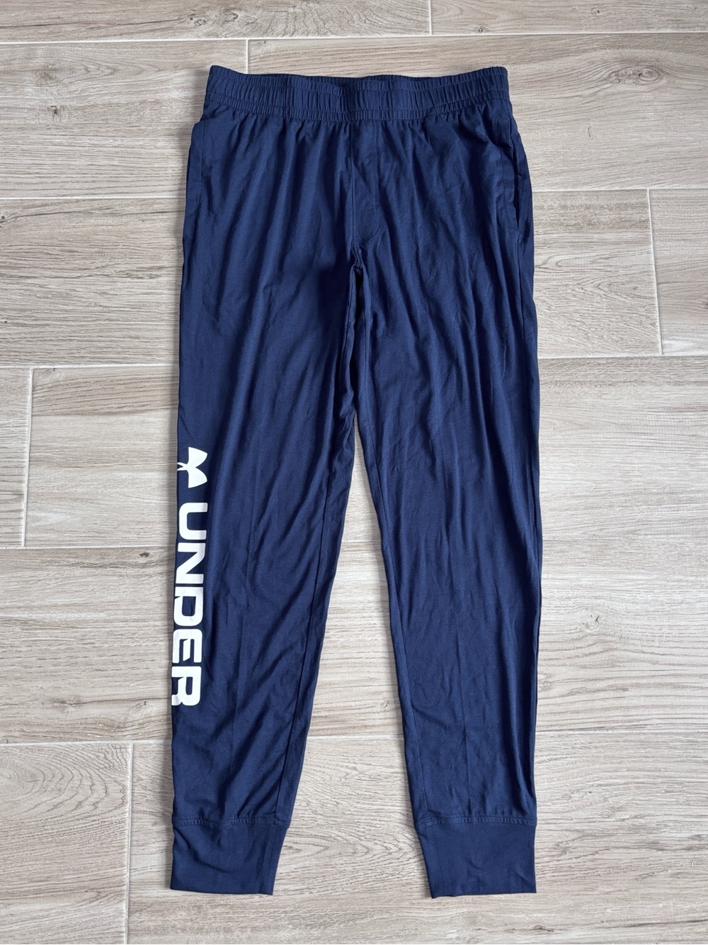 NWT Men’s Under Armour Sportstyle Cotton Graphic Joggers Navy Blue Size Large